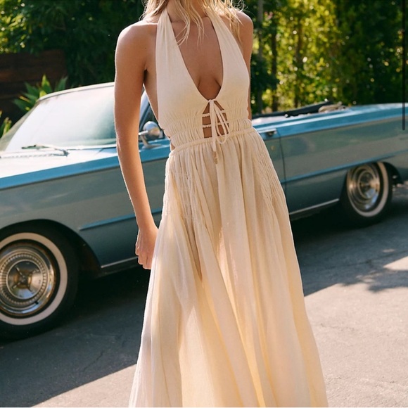Free People Cream Backless Maxi Dress - Picture 3 of 3